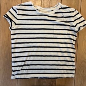 GAP Kids Striped Black and White Pocket Organic Cotton T-Shirt
